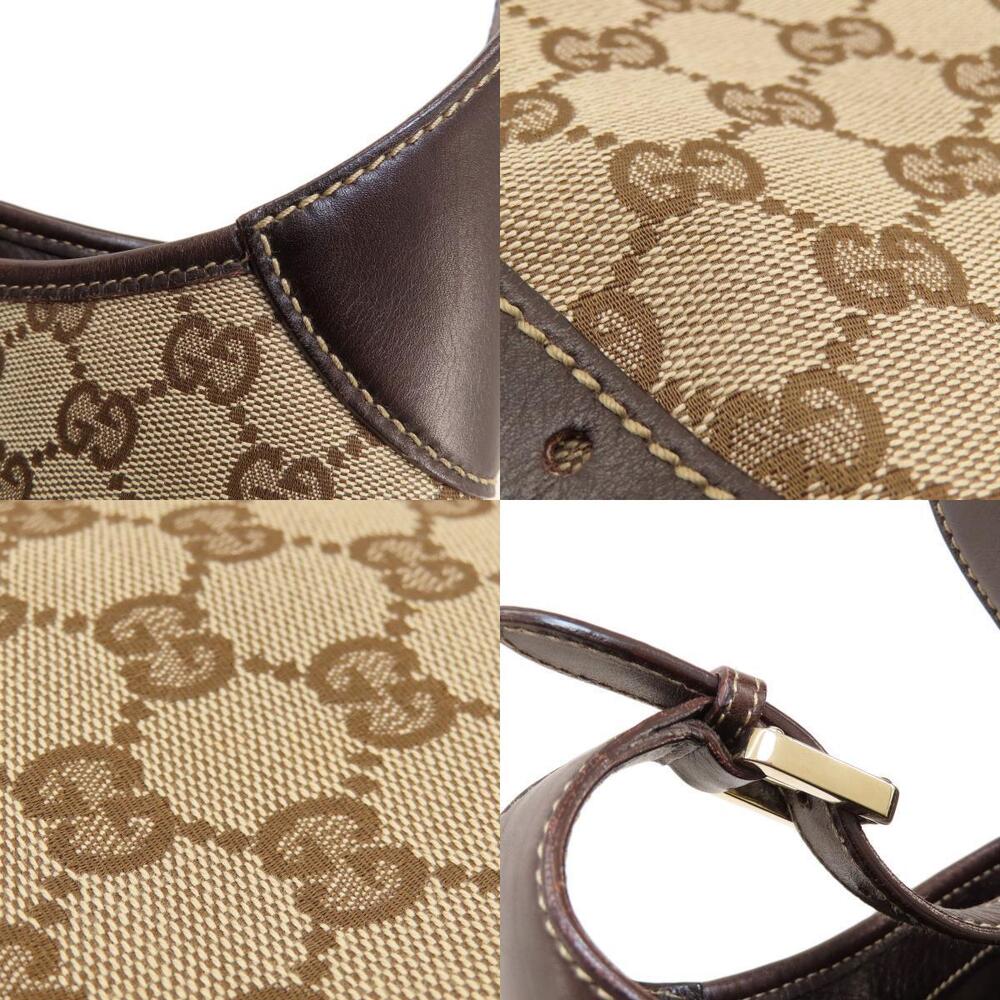 Gucci GG One Shoulder Hobo Bag Canvas Leather - Picture 8 of 11